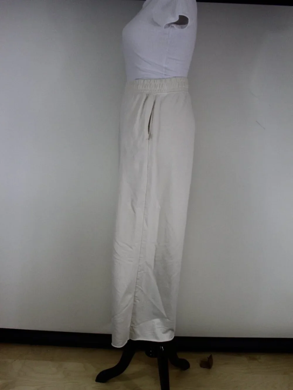 Divided H&M Cream Wide‎ Leg Pants Small Elastic Waist Lounge Minimalist